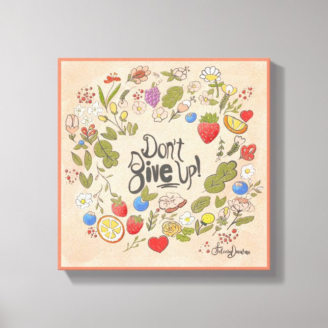 Upp med Ge! Stretched Canvas Wall Art 11x11 (Framsida)