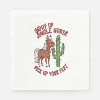 Upp med Jingle Horse-Plockan Pappersservett