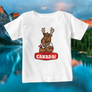 Upp med Kanada! Funny Moose Småbarn T-Shirt