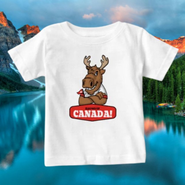 Upp med Kanada! Funny Moose Småbarn T-Shirt (Skapare uppladdad)