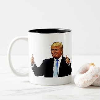 Upp med tummen - Donald Trump Två-Tonad Mugg