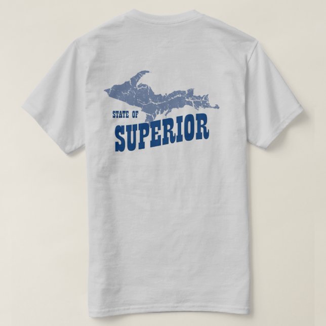 UPP Michigan Yooper Superior Manar Grått T-shirt (Design baksida)