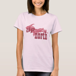 UPP Michigan Yooper uppe i norra Dam Rosa T-shirt