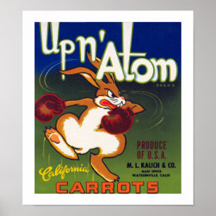 Upp n'Atom California Carrots Poster