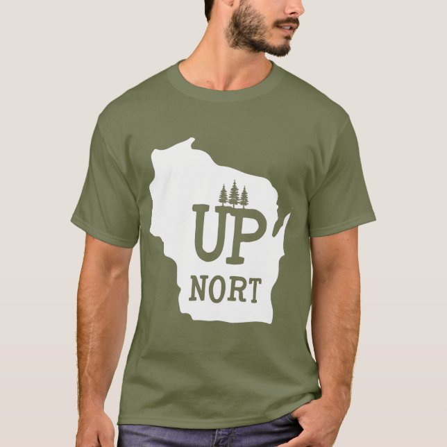 Upp Nort    WisconsinYooper norrut T Shirt (Framsida)