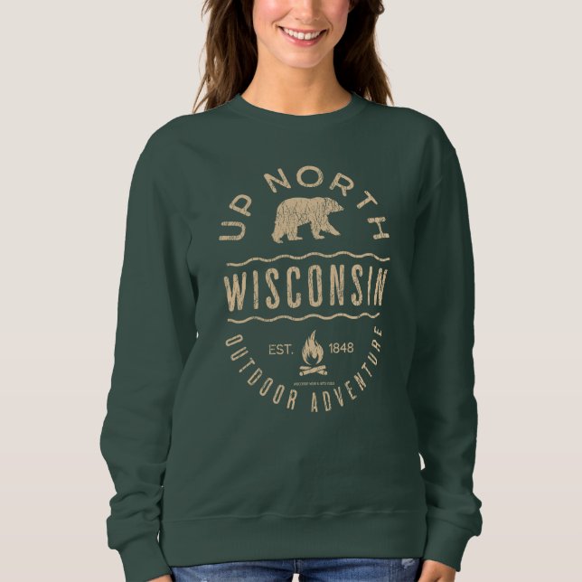 Upp North Wisconsin T Shirt (Framsida)