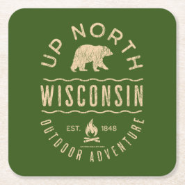 Upp North Wisconsin Underlägg Papper Kvadrat