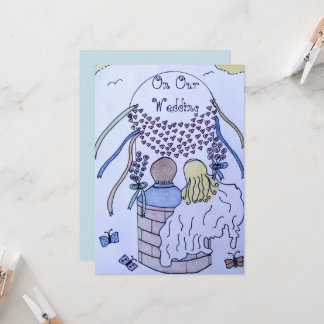 Upp och bort i en Luftballong bröllopsinbjudan Inbjudningar