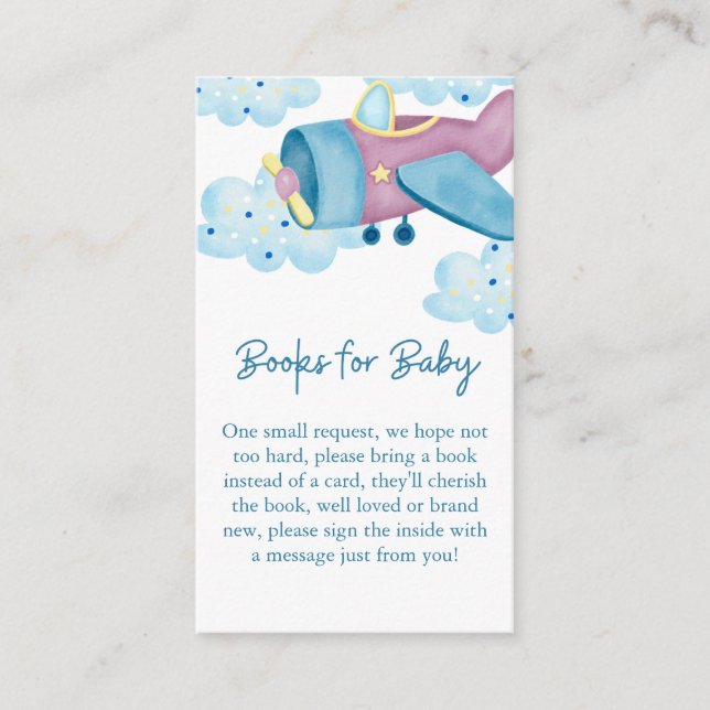 Upp och bort Lila Flygplan Bokar för Baby Tilläggskort (Framsida)