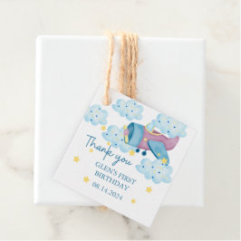 Upp och bort Lila Flygplan Tack Gåvor Etiketter