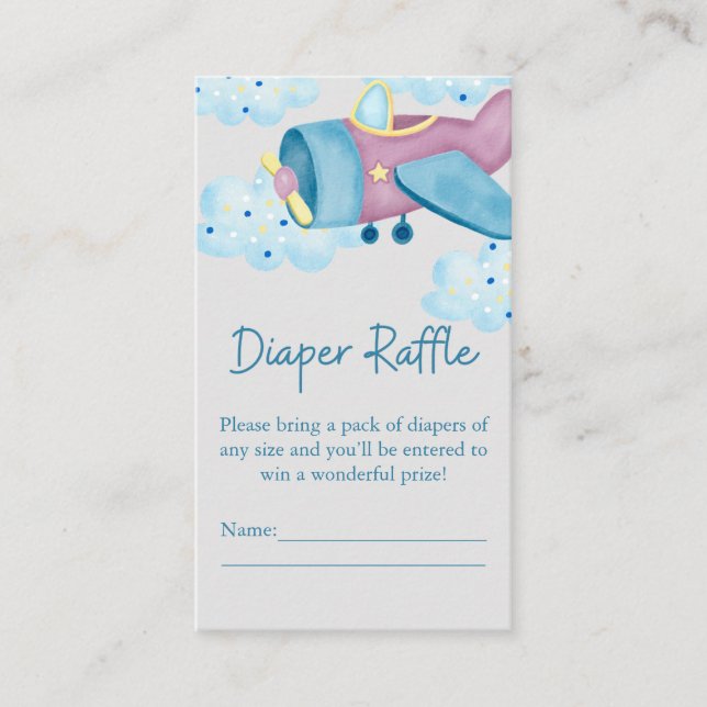 Upp och bort Lila Grått Flygplansdyning Raffle Tilläggskort (Framsida)