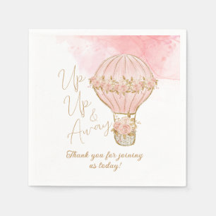 Upp och bort Ro Luftballong Baby Shower Pappersservett