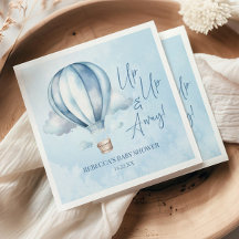 Upp och iväg! Blue Luftballong Baby Shower