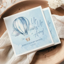 Upp och iväg! Blue Luftballong Baby Shower Pappersservett
