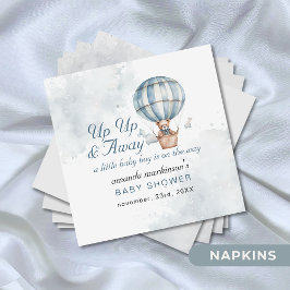 Upp och iväg! Nalle Ballon Baby Shower Pappersservett