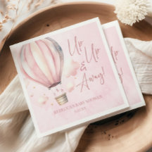 Upp och iväg! Rosa Luftballong Baby Shower