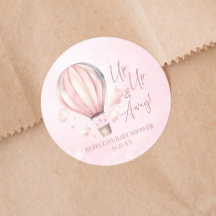 Upp och iväg! Rosa Luftballong Baby Shower