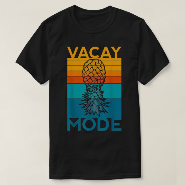 Upp och ned, ananas, vacay Mode Swinger, par Re T Shirt (Design framsida)