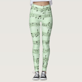 Upp och ned Grönt Lakan Music Leggings