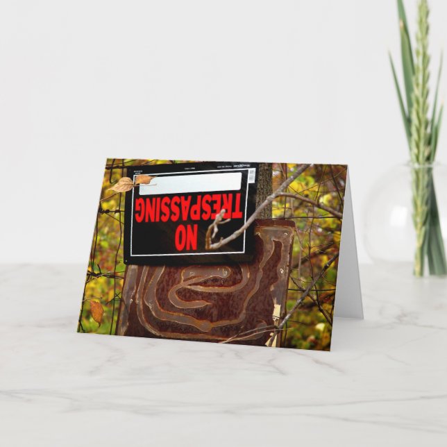 Upp och ned, ingen inkräktning kort (Framsida)