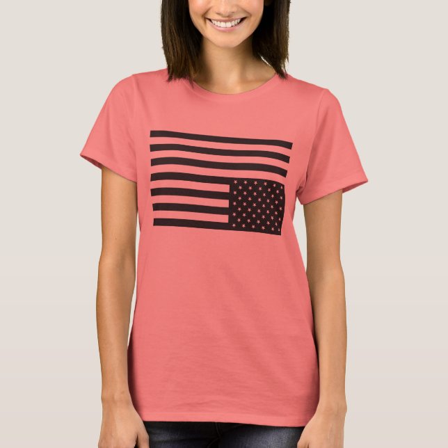 Upp och ned på amerikansk Flagga i Black. Tröja (Framsida)