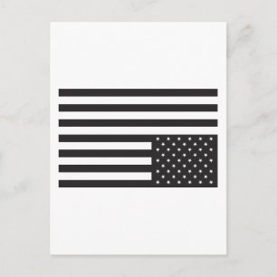 Upp och ned på amerikansk Flagga i Black. Vykort