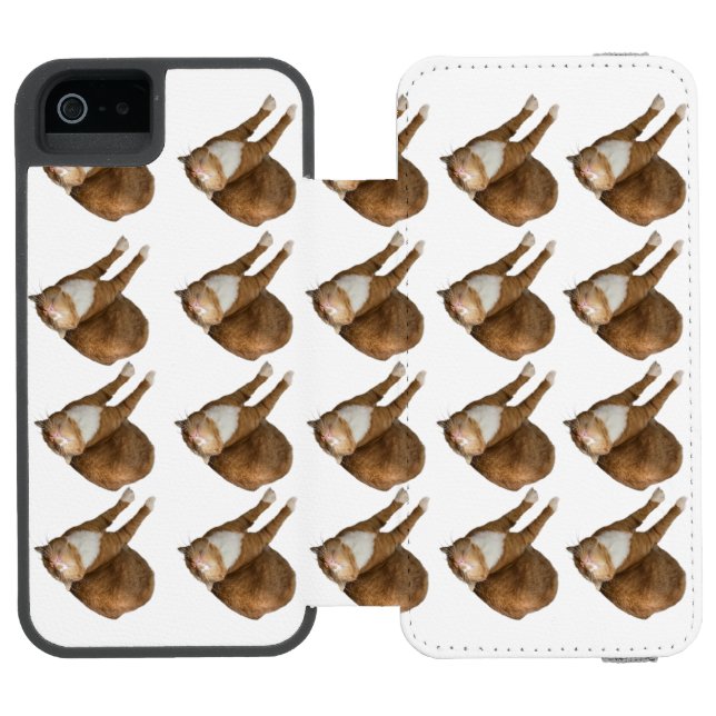  Upp-och-ned Solsken Katt Incipio iPhone Wallet Skal (Folio Öppen)