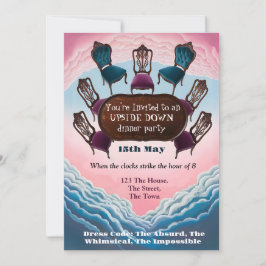 upp-och-nedvänt middagskalas, Modern Surrealism Inbjudningar