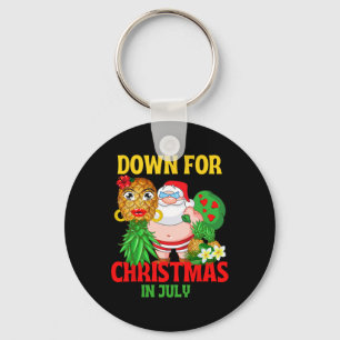 Upp och ner ananas jultomte i juli mid year jul nyckelring