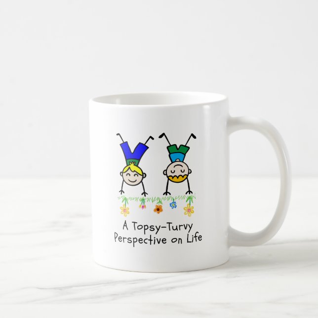 Upp-och-ner Perspektiv på Livet. Kaffemugg (Höger)