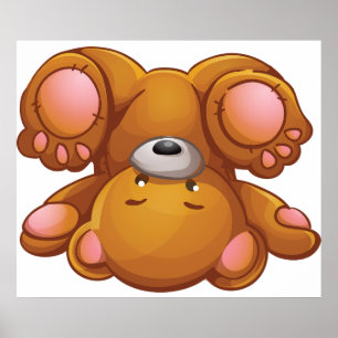 Upp-och-nervänd teddybjörn poster