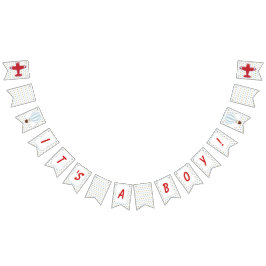 Upp och ut! Det är en pojkbabyskanner. Vimplar