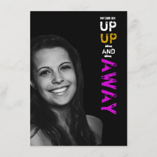 Upp övre & Away studenteninbjudan Inbjudningar
