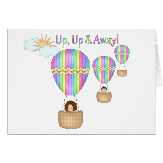 Upp övre & bort! hälsningskort (Framsidan Horizontal)