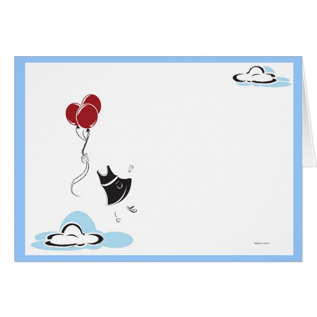 Upp övre och bort hälsningskort (Framsidan Horizontal)