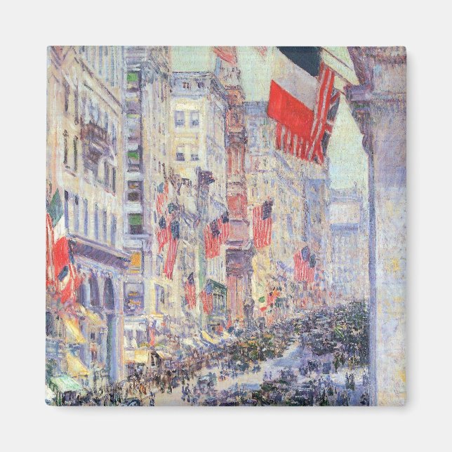 Upp på Avenue från 34th Street, maj 1917 av Hassam Magnet (Framsidan)