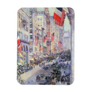 Upp på Avenue från 34th Street, maj 1917 av Hassam Magnet