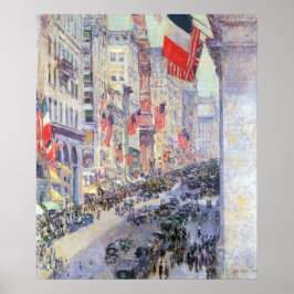 Upp på Avenue från 34th Street, maj 1917 av Hassam Poster