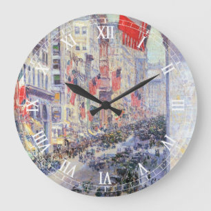 Upp på Avenue från 34th Street, maj 1917 av Hassam Stor Klocka