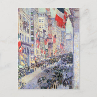 Upp på Avenue från 34th Street, maj 1917 av Hassam Vykort
