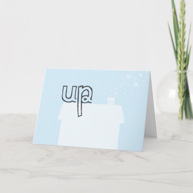 Upp på ett Rooftopjulkortpussel Helgkort (Framsida)