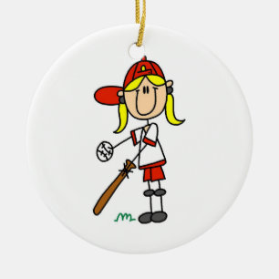 Upp på gåvor för baseball för julgransprydnad keramik