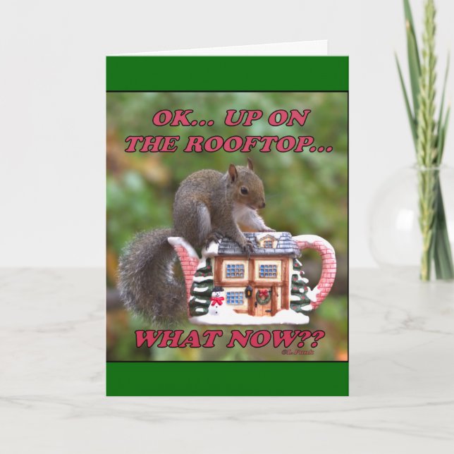 Upp på rooftopen helgkort (Framsida)