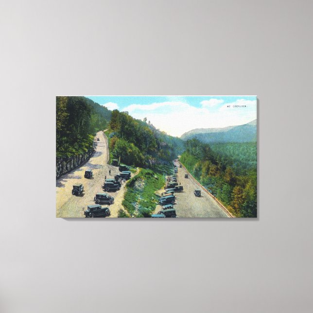 Upp på spåret från Hair Pin Turn, parkerat Canvastryck (Framsida)