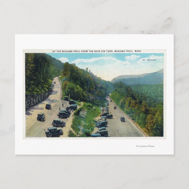 Upp på spåret från Hair Pin Turn, parkerat Vykort (Framsida)