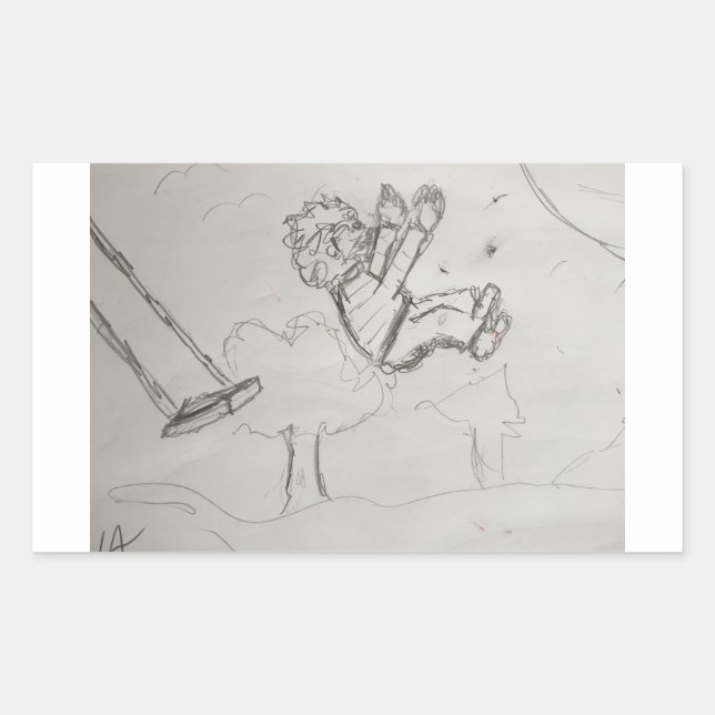 Upp Rektangulärt Klistermärke (Framsida)