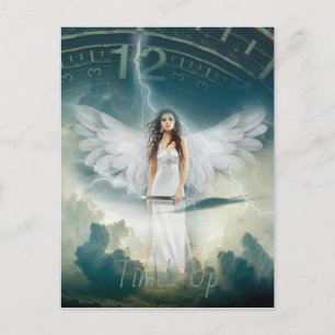 Upp-rörelsen Female Angel Vingar Clock Vykort