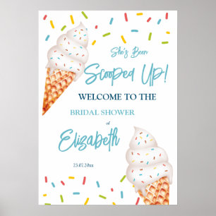 Upp scoopad glass bröllopsdusch välkomstskylt poster