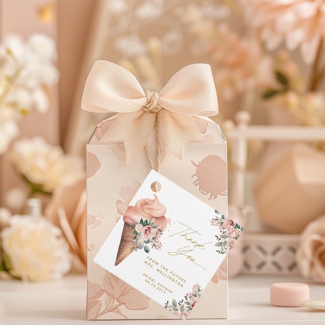 Upp scoopad isglass i rosa nyans - bröllopsfest fö gåvor etiketter (Skapare uppladdad)