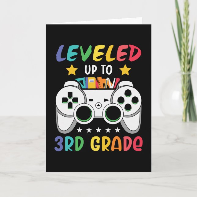 Upp till 3:e videospelaren Klass Back to school Kort (Framsida)